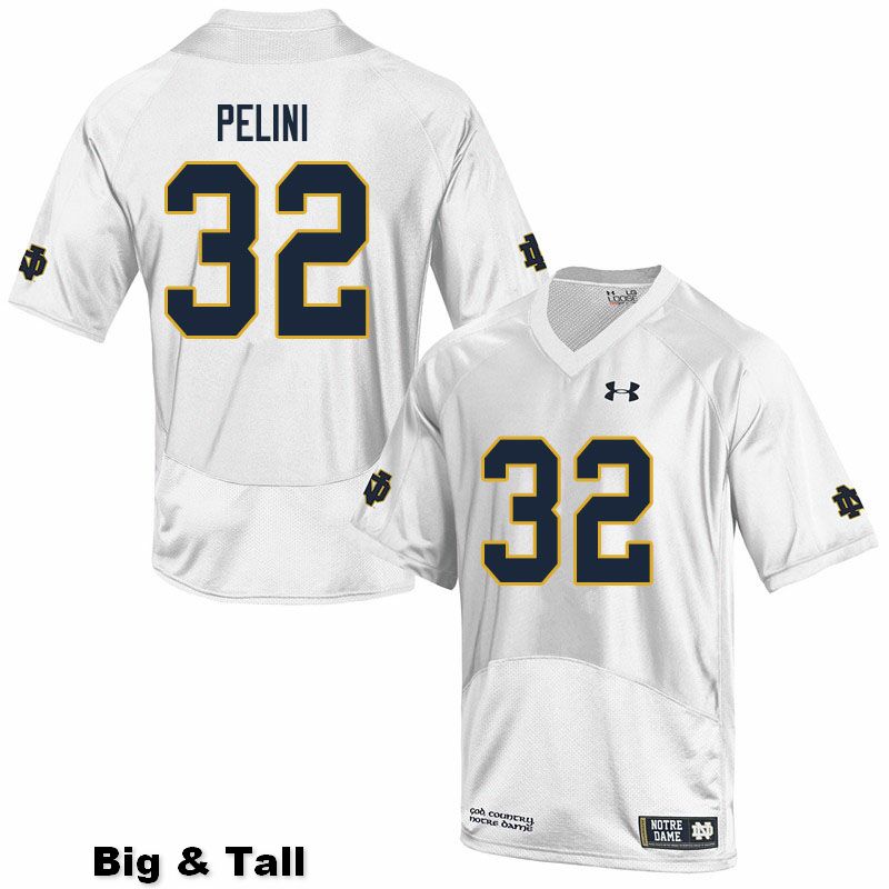 Men's NCAA Notre Dame Fighting Irish #32 Patrick Pelini Stitched College Under Armour Authentic White Big & Tall Football Jersey RW10Z82OR